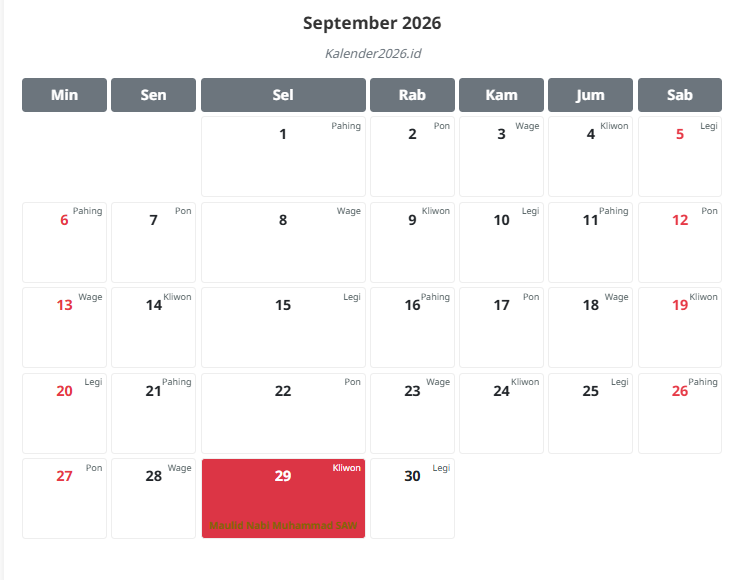 kalender september 2026
